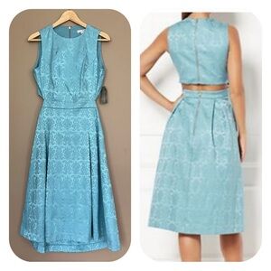 {Eva Mendes x New York & Company} Sleeveless Brocade A-Line Dress Back Cutout